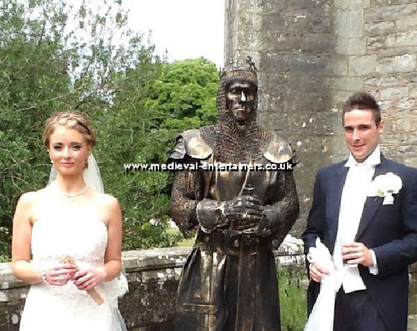 Knight Living Human Statue